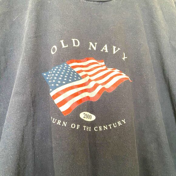 Vintage Y2K Old Navy 2000 Flag Tee – Turn of the Century USA Shirt XXL - Picture 6 of 7